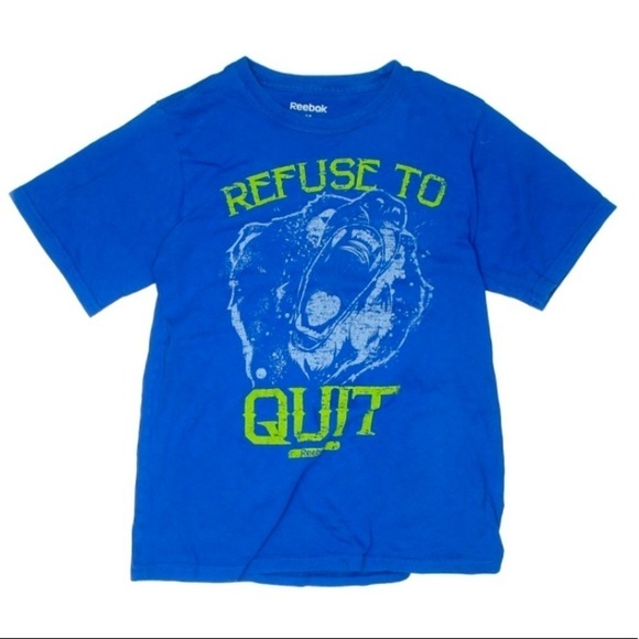 Reebok Rawr Refuse To Quit graphic t-shirt youth Medium blue - Picture 1 of 6